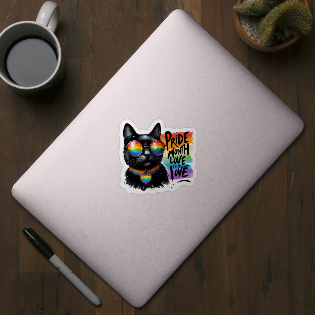 Funny Pride LGBTQIA Trans Black Cat by TomFrontierArt